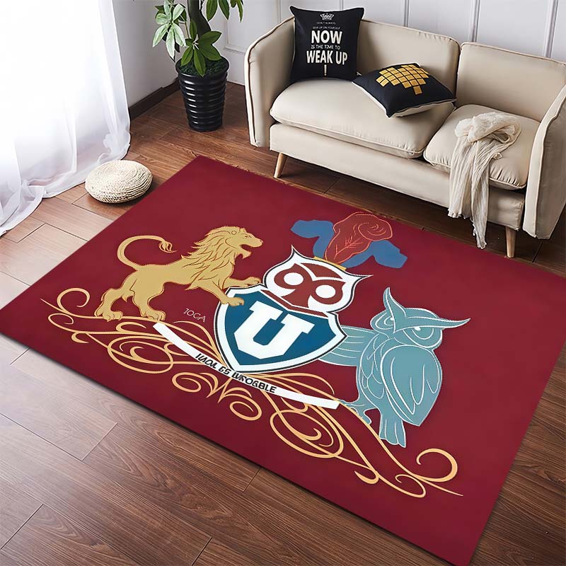 Universidad de Chile Football Club Badge Print Anti-slip Area Rug Black Background Living Room Bedroom Decor Floor Mat For Sports Fans