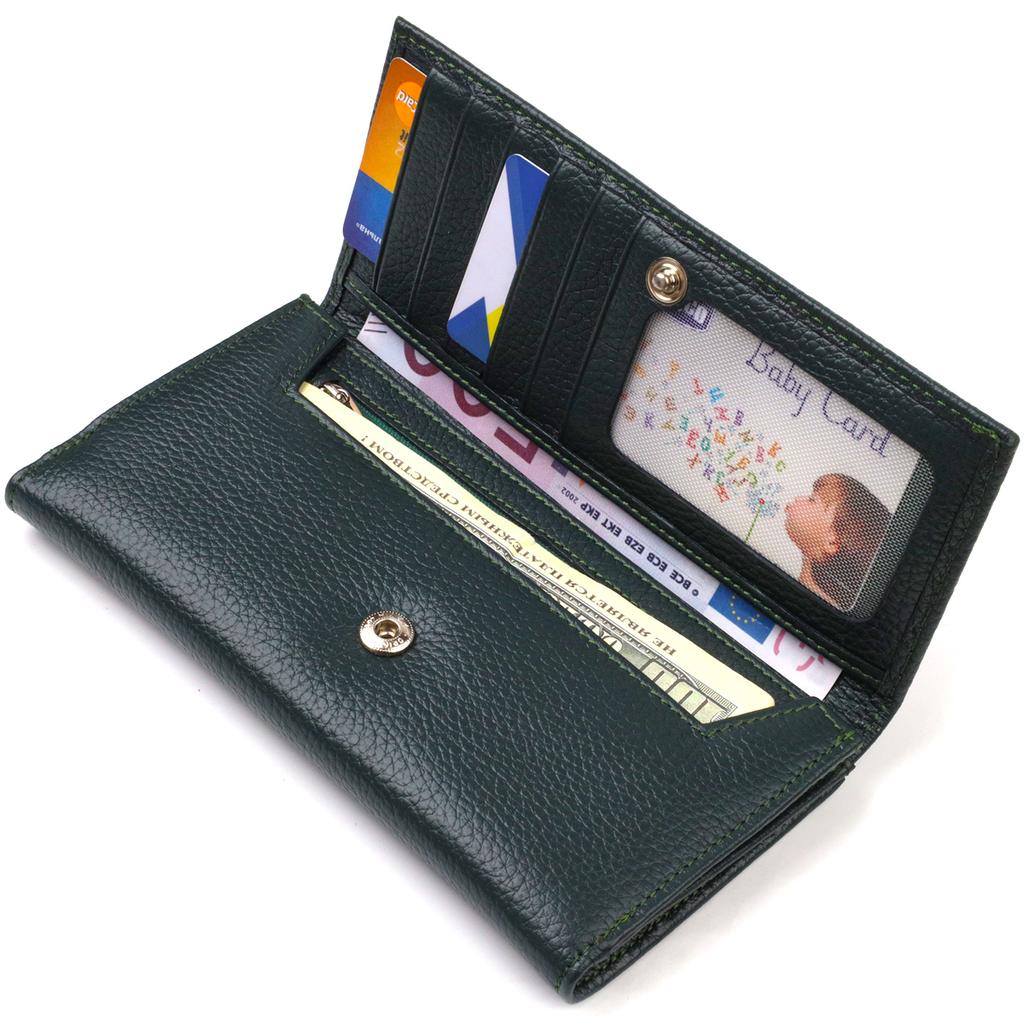 Practical Women's Wallet Made of Genuine Leather Flotar CANPELLINI 21854 Green