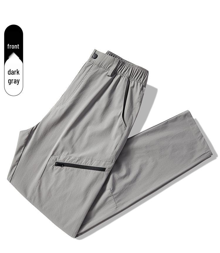 Plus Size Quick-Dry Antibacterial Casual Cargo Pants: Breathable, High Elasticity, Straight-Leg for Summer