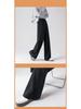 Women's Wool Wide-Leg Pants, Brown Herringbone, Slimming & Comfortable, Skin-Friendly, 2025 Autumn/Winter Collection