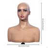 PVC Mannequin Bust Skin Toned Head with Shoulders Smooth Hairpiece for Photo Shoots
