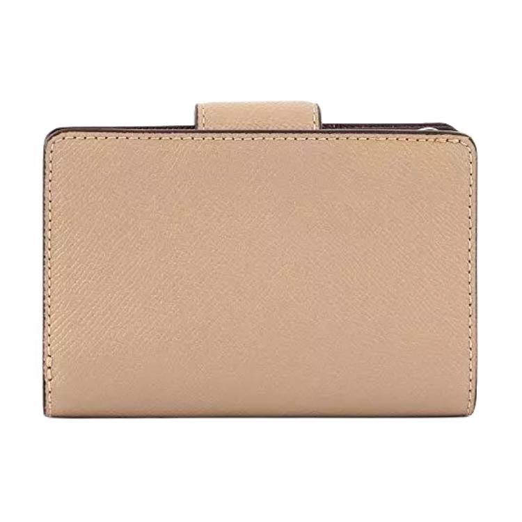 Coach Corner Zip 13 Solid Color Morandi Series Cross Grain Leather Coin Purse Card Holder Wallet Women Wallet Oatmeal 6390-IMTAU