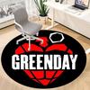 1 Stück Greenday Band Logo Büro Runder Teppich - Perfekt für Büro oder Arbeitszimmer Dekoration, Maschinenwaschbar, Rutschfeste Rückseite, Dekorativer Bodenläufer