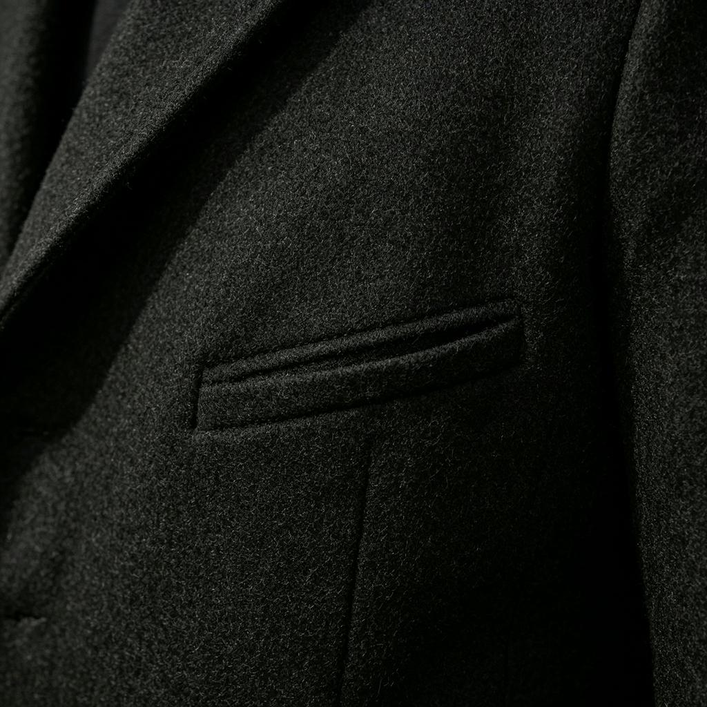 Men's Mid-Length Woolen Coat, Lightweight Color Winter Overcoat Jacket for Fall and Winter