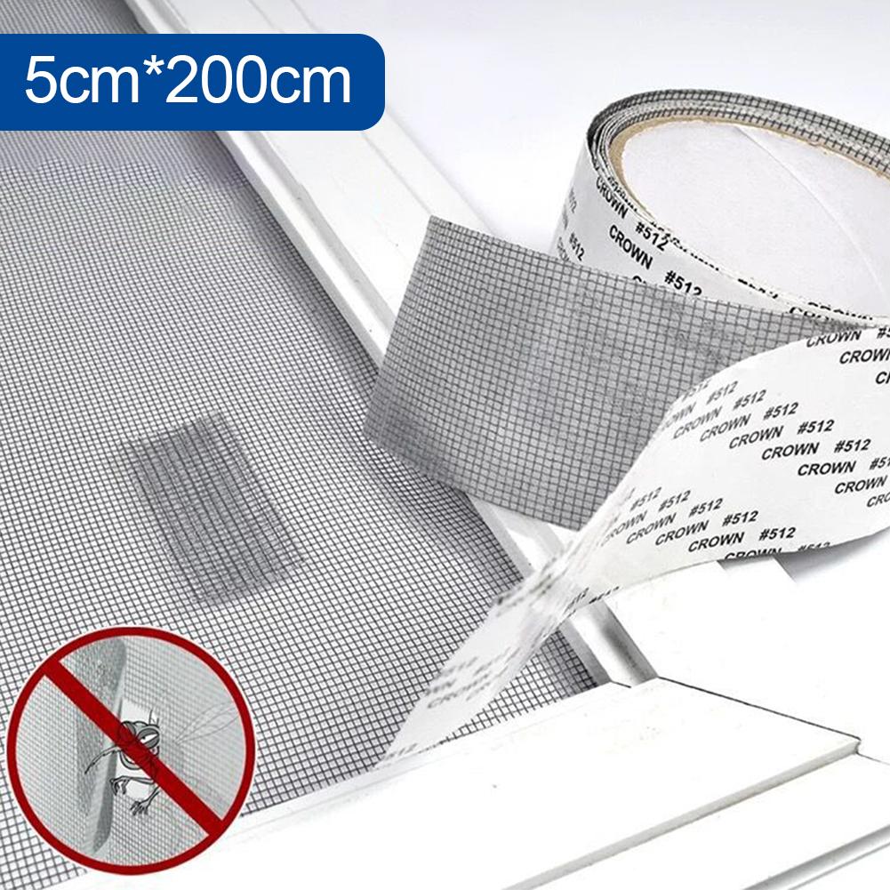 2M Window Screen Mosquito Net Repair Tape Self-adhesive Strong Anti-Insect Fly Mesh Broken Holes Repair Strip Mesh Repair Tape