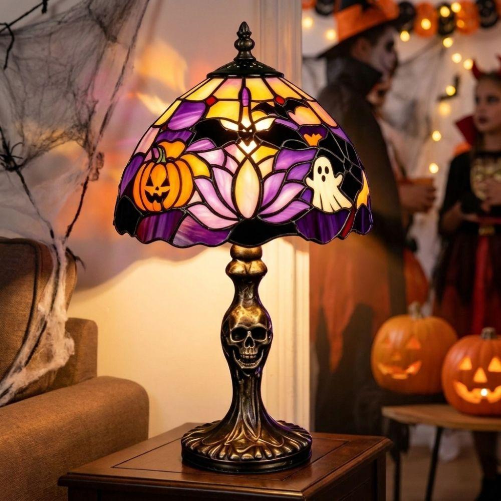 USB Powered Halloween Night Light Handcrafted Halloween Table Lamp Resin Pumpkin Lamp Bedroom