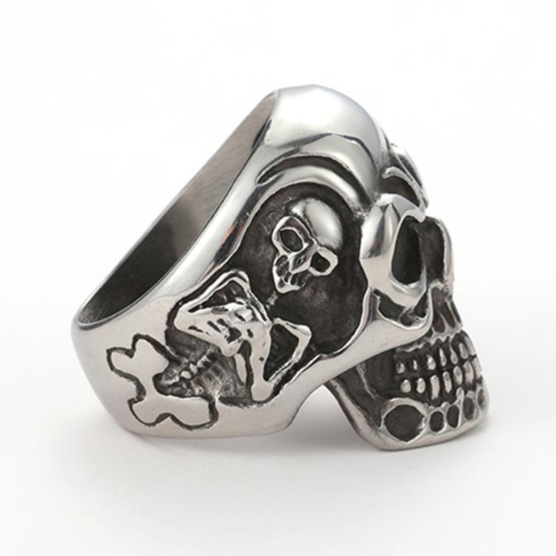 Jewelry Retro Oversized Skull Ghost Head Men's Ring