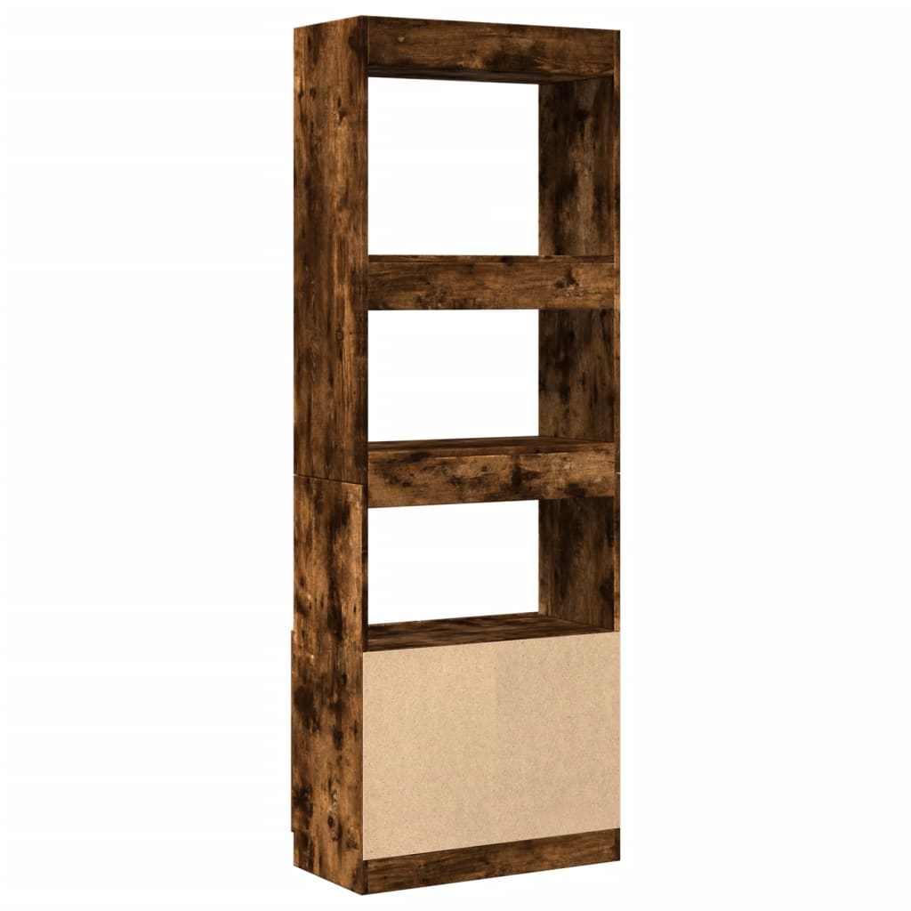 Highboard 63x33x180 cm Smoked Oak Engineered Wood