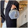 Women's Round Cake Bag - Stylish Print, Small Fragrance Design, Versatile Shoulder/Crossbody Handbag