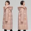 Stylish Winter Down Coat for Women: Long, Knee-length, Thick, Warm, with A Hood, Loose-fitting, and Designed for Protection From The Cold.
