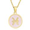 Elegant European & American Zodiac Pendant Necklace - Women's Gold Stainless Steel Constellation Charm