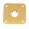 Musiclily Pro Square Plastic Jack Plate for LP Les Paul Electric Guitars, Brown/Cream (Set of 2)