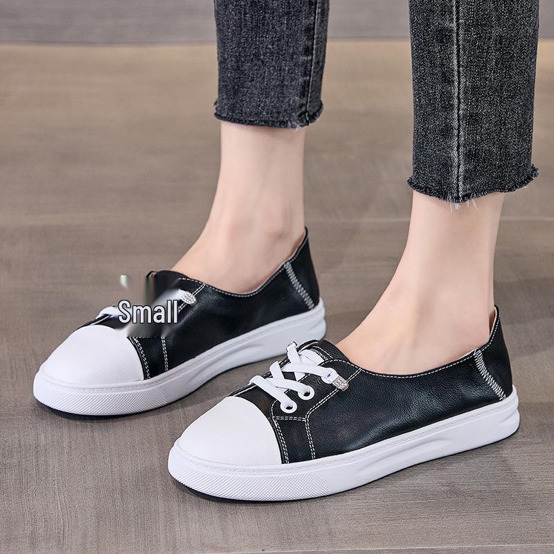 Damen Echt Rindsleder Weiß Slipper - 2025 Sommer Dicksohlige Freizeitschuhe für Schwangere