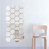 Mirror Wall Stickers, Hexagon Mirror Art DIY Home Decorative Wall Mural Acrylic Self-Adhesive Wall Sheet Tiles For Living Room Bedroom