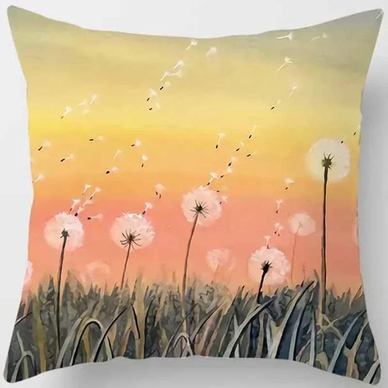 Heimdeko Löwenzahnmuster: Verträumte und skurrile Designs Muster Kissenbezug Geeignet für Sofa Schlafzimmer Auto Kissenbezug