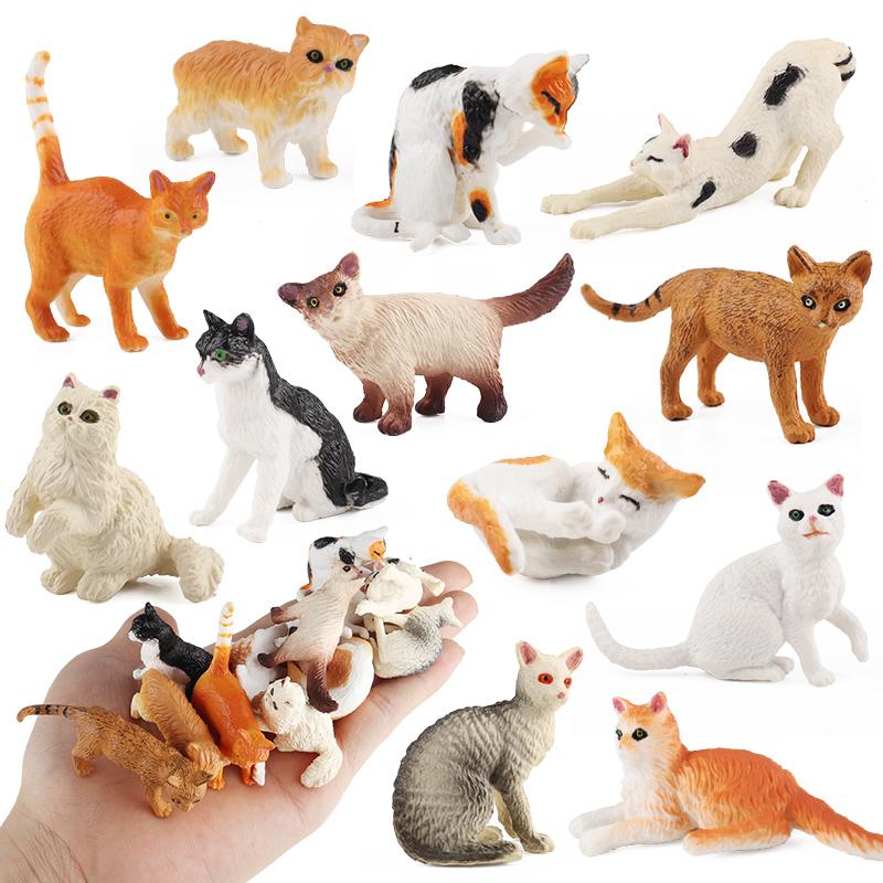 Oenux Montessori Toy Wild Farm Dinosaur Ocean Cat Animals Model Action Figure Zoo Figurines Cute Miniature Education Kid Gift