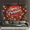 2D Flat Red Gold Christmas Ornament Backdrop for Winter Party Decoration