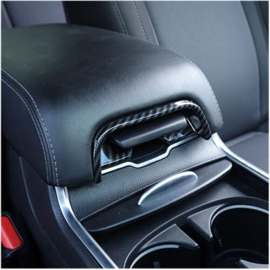 Car Armrest Box Switch Cover Trim Bezel for Dodge Charger 2011- Carbon Fiber