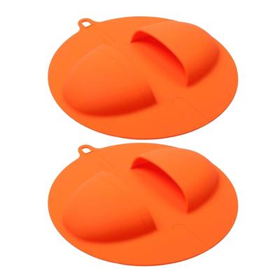 2 Piece Thermal Protective Oven Mitts Food Grade Silicone Gloves for Outdoor Cooking and Baking Grilling Potectors