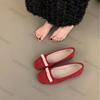 Women's Soft Sole Single Shoes Spring Comfort Round Toe Casual Loafers Women Designer Bow Flats Round Ballet Shoes Zapatos Mujer