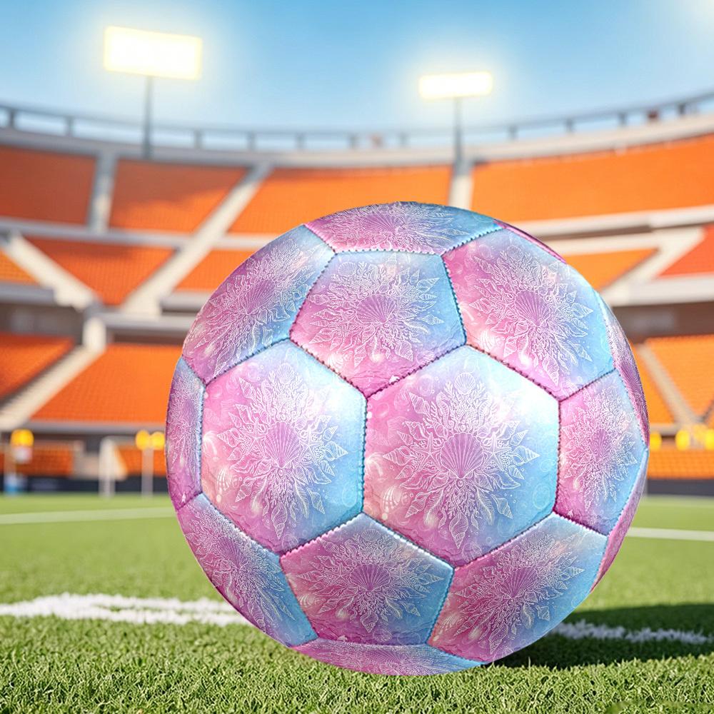 1 Stück Fußball im Ozean-Mandala-Design, Größe 5, Leichtes PVC-Material, Outdoor-Trainingsfußball Geschenk. q62287