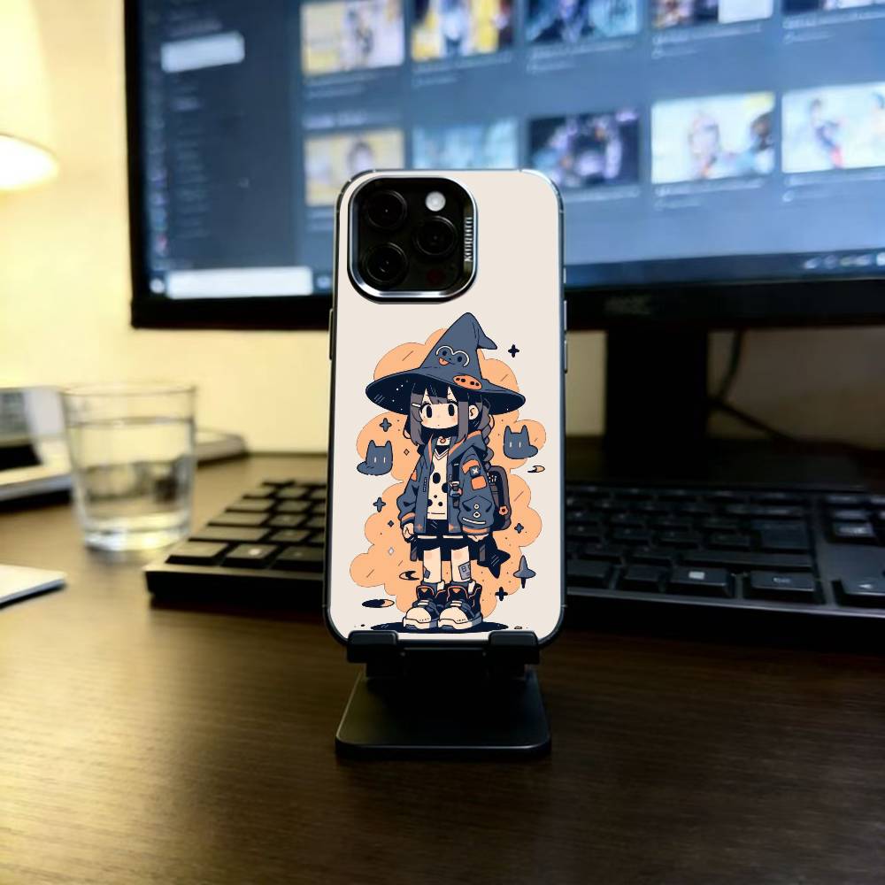 Kawaii Illustration Phone Case For iPhone 17,16,15,14,13,12,11 Plus,Pro Max,XS,Colorful Silver Phone case Funda Cover