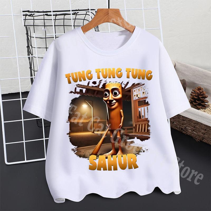 

2025 Тралалеро Тралала Футболка Мальчики Лето Тунгтунг Сахур Маразм Короткий Рукав Детская Аниме Фигурки Футболки Топы Детская Одежда Подарок 160