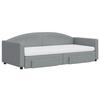 VidaXL Daybed with Trundle and Drawers Light Grey 90x200 Cm Fabric 3197242