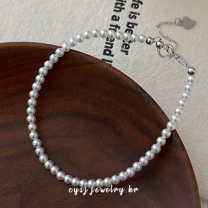 Cui Yan S925 Sterling Silver Korean Style White Pearl Bracelet for Women - Exquisite Hand Chain