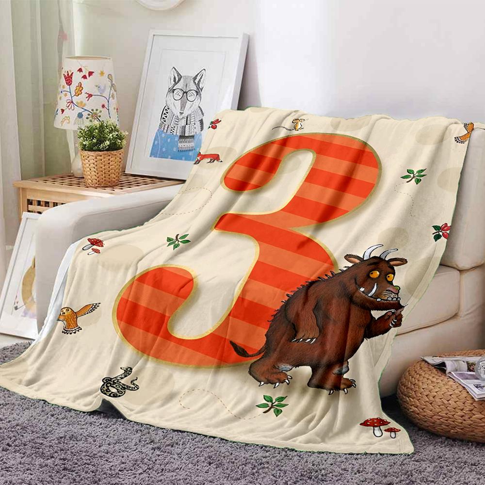 Coperta stampata a tema Il Gruffalò - Perfetta per divano, letto, viaggi e uso all'aperto | Lavabile in lavatrice, accogliente e resistente.
