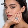 Sparkly Rhinestone Rings 2Pcs Band Women Cubic Zirconia Ring Fashion