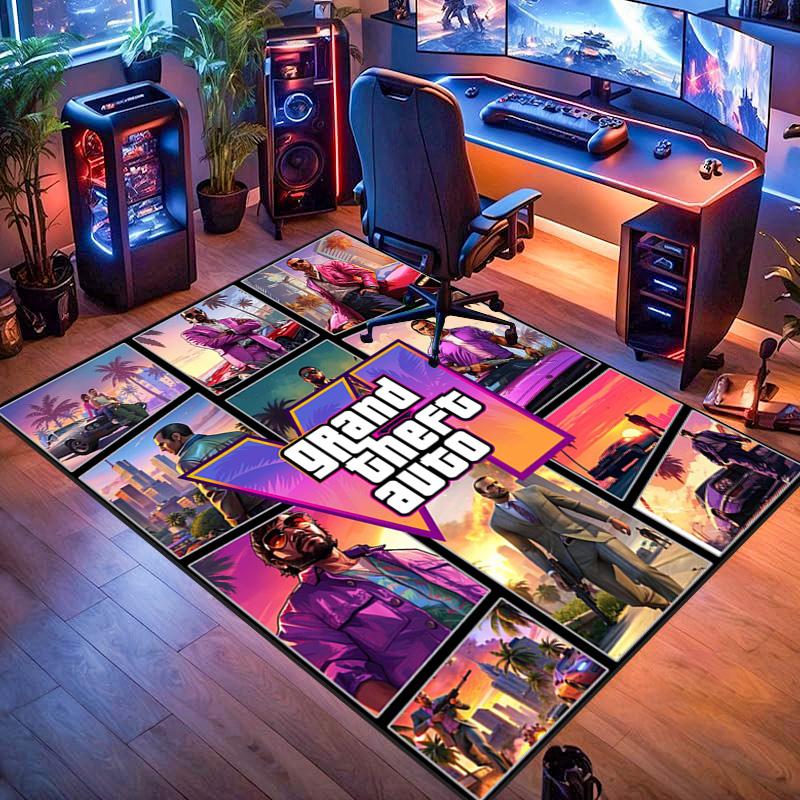Vibes Vice City carpet printing Home Decor Art Protective pad Bathroom mat
