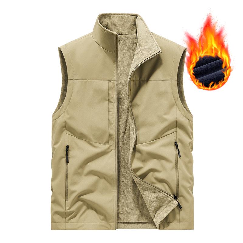 Men's Double-Sided Plush Winter Vest - 2024 Collection, Sleeveless Outerwear, Casual & Warm (Model 8822A)