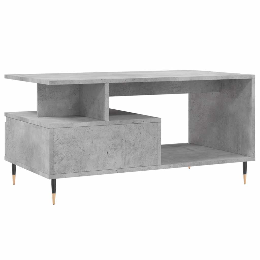 Coffee Table Concrete Grey 90x49x45 cm Wood Based Panel