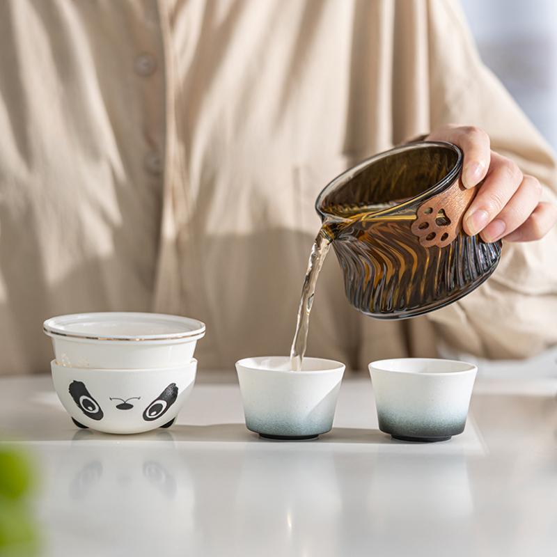 Panda Cultural and Creative Teaware Sets Ceramic Tea Cup Tea Separation Office and Home Use Gift tea set