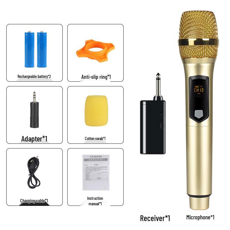 2.4G Wireless Dual Microphone & Speaker System for Home, Karaoke, Outdoor, and Live Broadcasts.