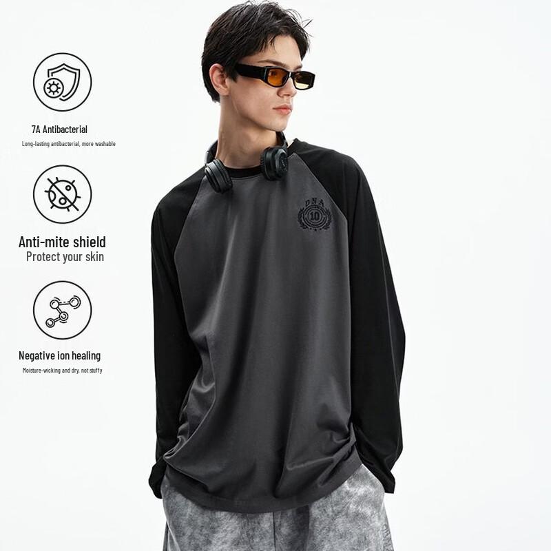 DRAGONS NEVER AFRAID Badge Embroidered Long-Sleeve T-Shirt S