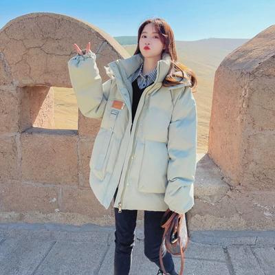 Veste d'hiver surdimensionnée à la mode pour femmes, manteau en coton épais avec vêtements de travail en forme de pain, vêtements d'extérieur