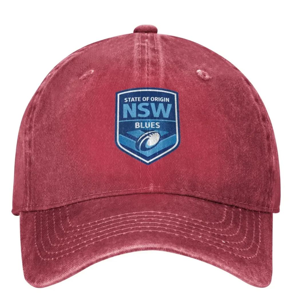 State Of Origin NSW Blues Denim Baseball Cap Outdoor Gym Trucker Hat Summer Unisex Women Stylish Sunshade Baseball Caps