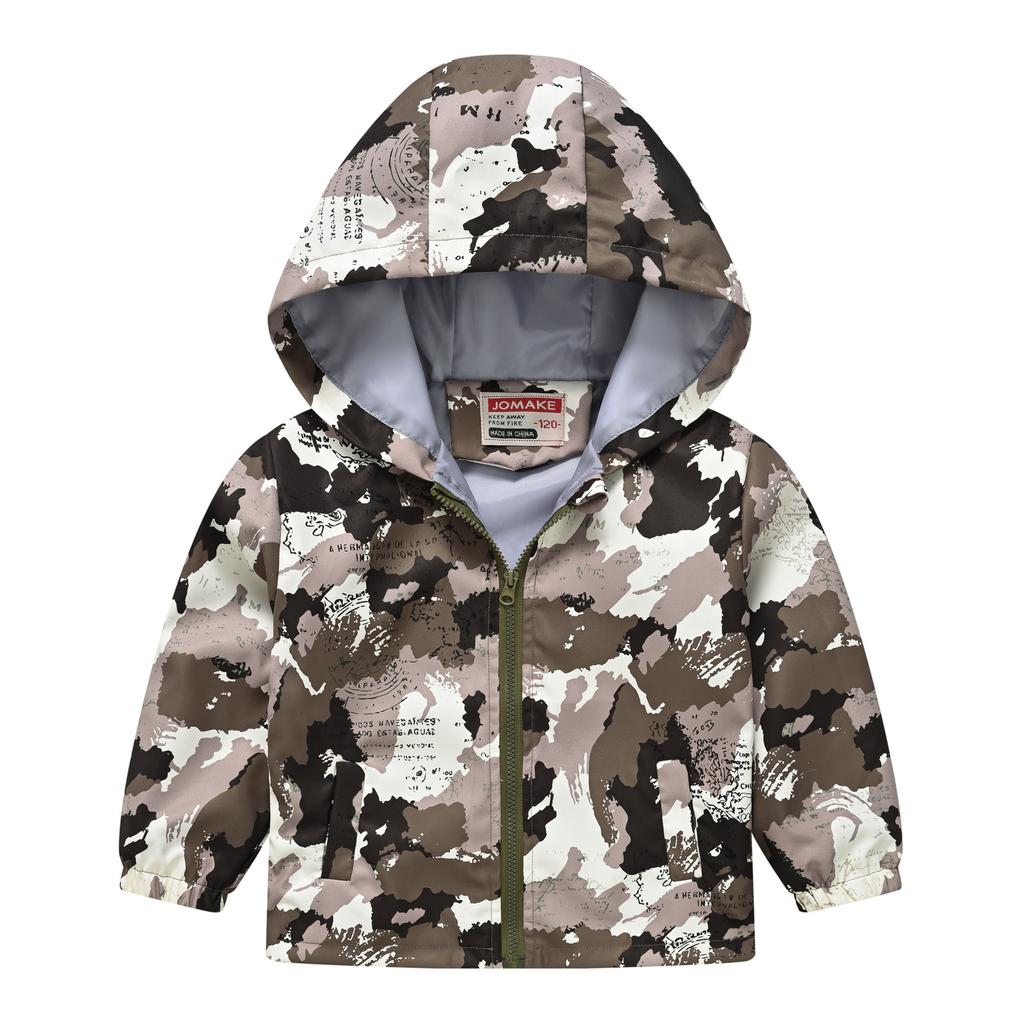 Middle and Large Children Boys and Girls Multi-color Printing Hooded Jacket Light Models of Fashion Jacket Children's Clothing