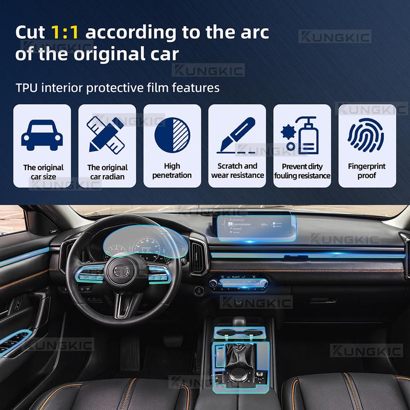 Για MAZDA CX-50 CX50 2024 Αυτοκόλλητο Αντιχαρακτικό Εσωτερικό Αυτοκινήτου Κεντρική Κονσόλα Media Ταμπλό Πλοήγηση Φιλμ Προστασίας TPU