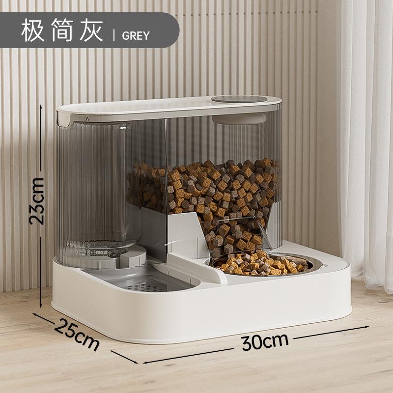 

Cat Bowl Dog Bowl Food Basin Cat Food Automatic Feeder Drinking Water Integrated Stainless Steel Double Bowls Pet Products Without bowl серый