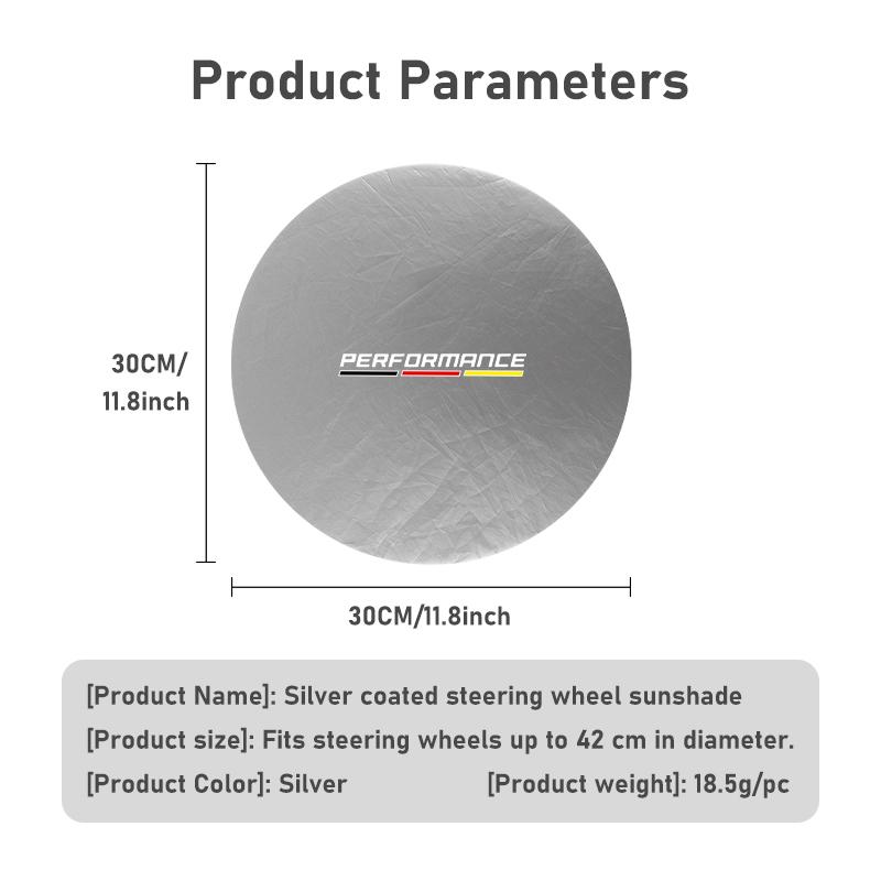 Car Steering Wheel Sun Shade Cover Silver Coated Cloth Heat Protection For BMW Performance M2 M3 M4 X1 X3 X4 X5 E87 X7 E91 G20