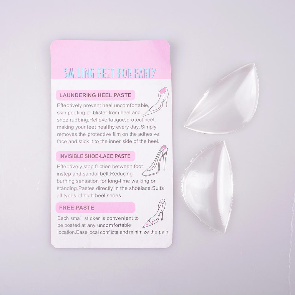 1 Pair Of Silicone Gel Cushion Shoe Insert Foot Wedge Arch Support Pad Hug Heel