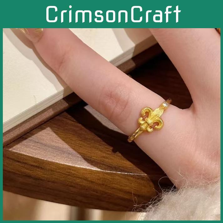 High-quality Antique Gold Iris Flower Ring Unique Floral Design For Women