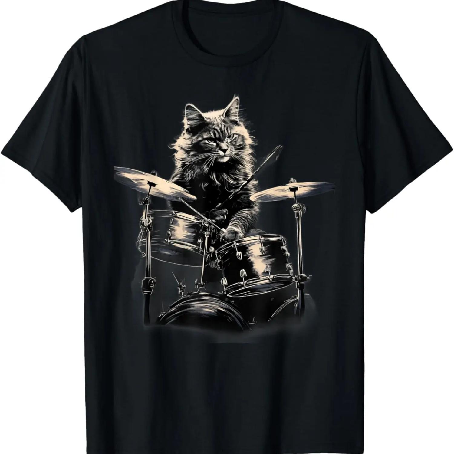 

Cat playing drums I Cat music T-Shirt (2) XXXXXL чёрный