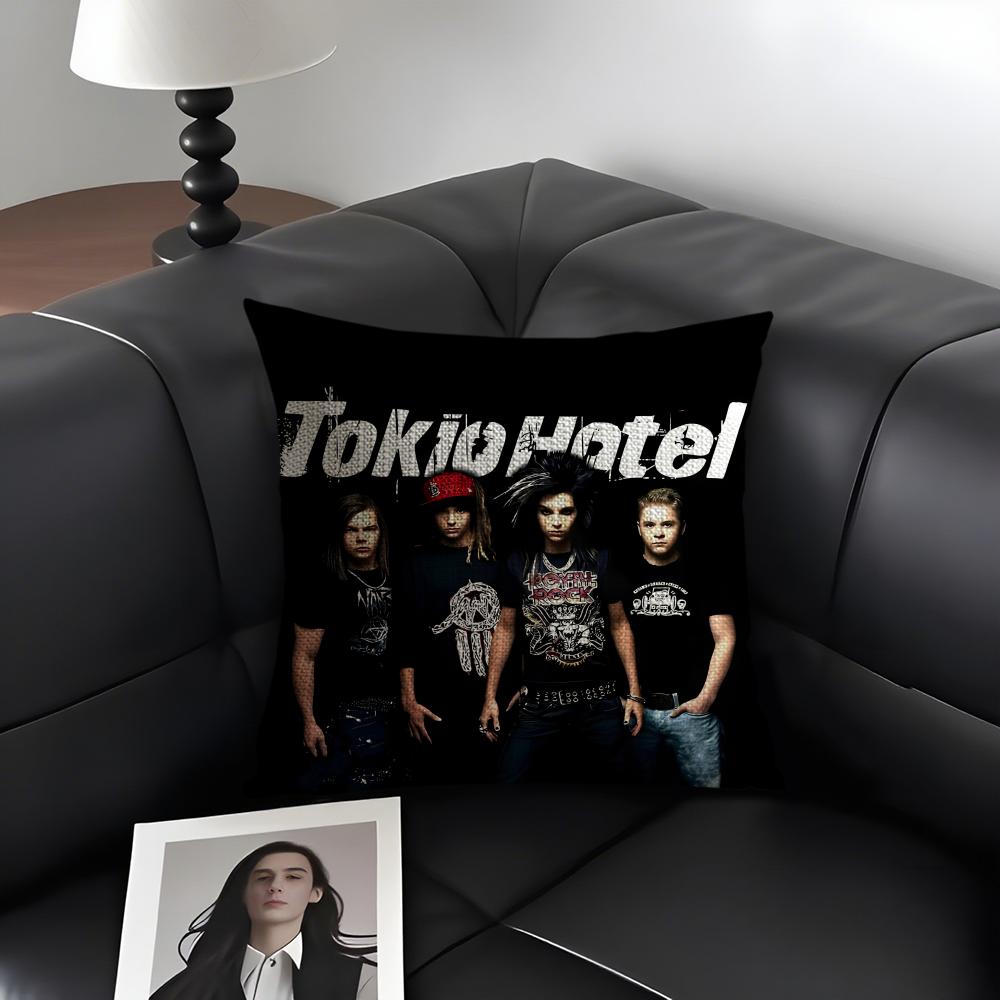 T-Ttokio H-Hotel Band Cushion Cover Natural Linen Organic Fabric Double-Sided Printing Sofa Home Decor Gift Pillow Case