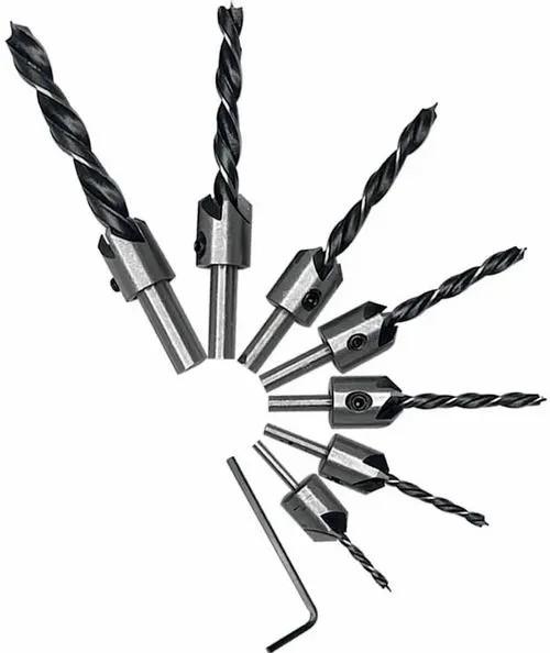 

7 шт. Трехточечные сверла-зенковки и сверла для расширения отверстий по дереву