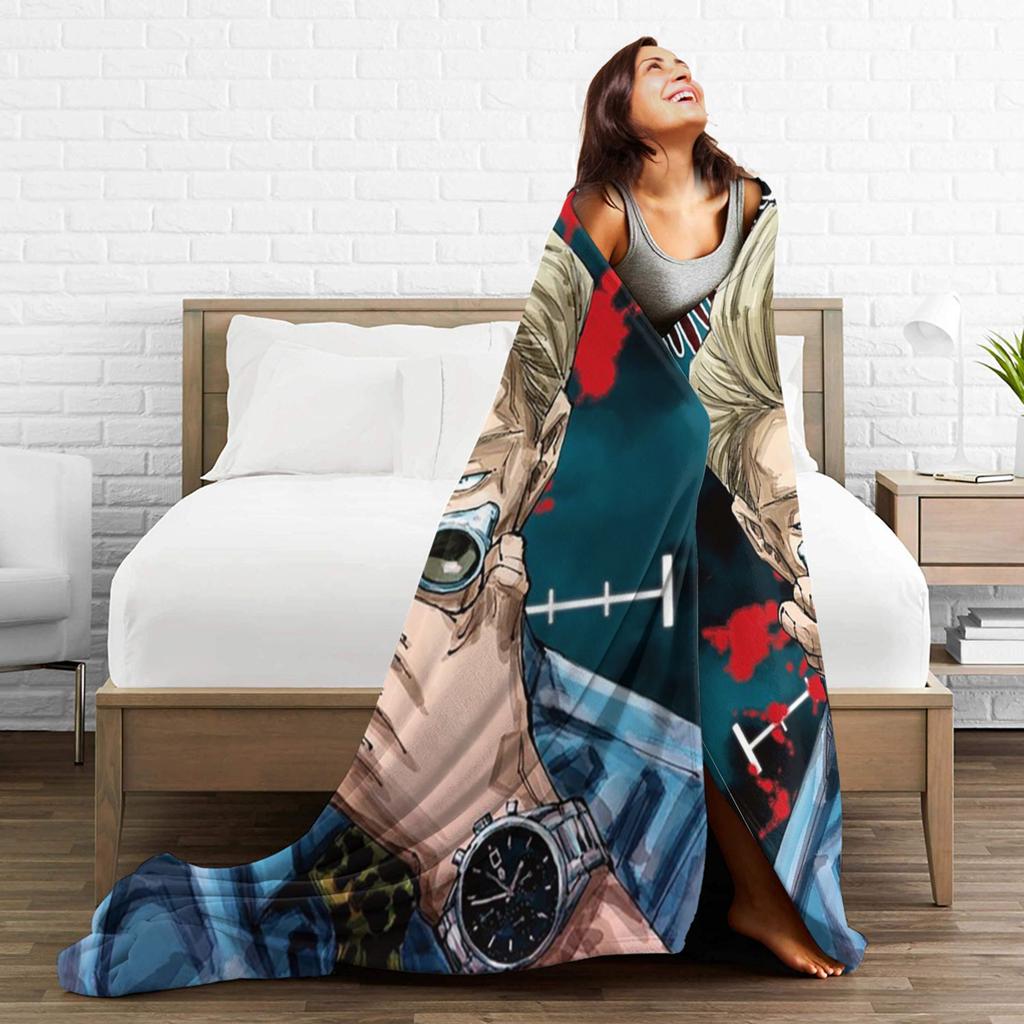 Nanami Kento Jujutsu Kaisen Blanket Flannel Gojo Satoru Sorcery Fight Super Soft Throw Blanket for Bedding Couch Bedroom Quilt