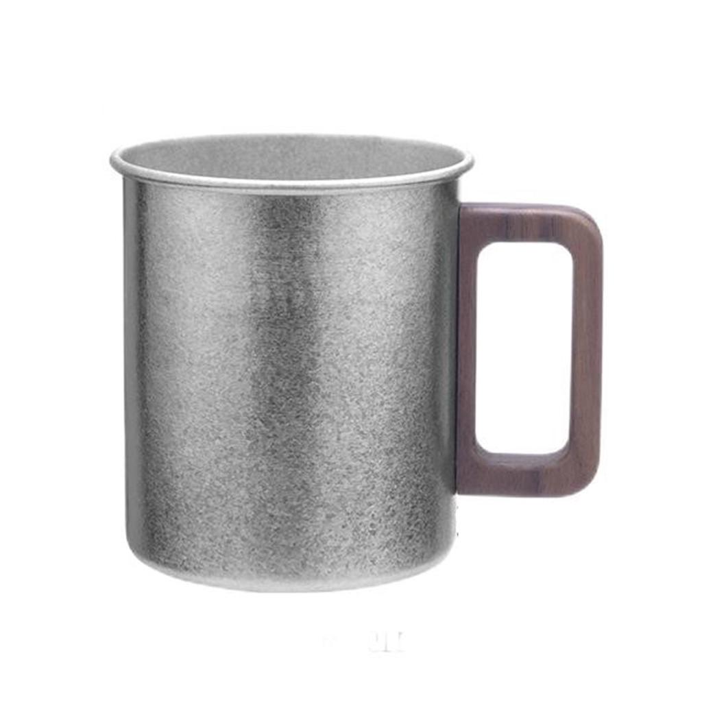Titanium Camping Cup Pure Ti Travel Mug Wooden Handle 300ml/450ml Outdoor Portable Large Beer Mug